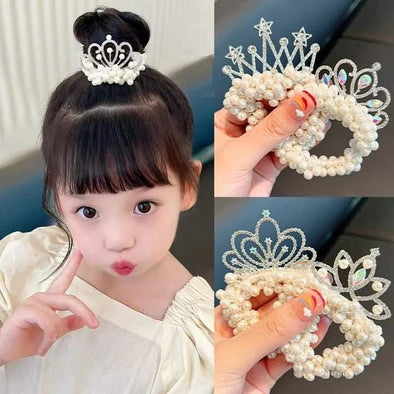 Pearl hair pony for girls crown style cute hair accessories for girls